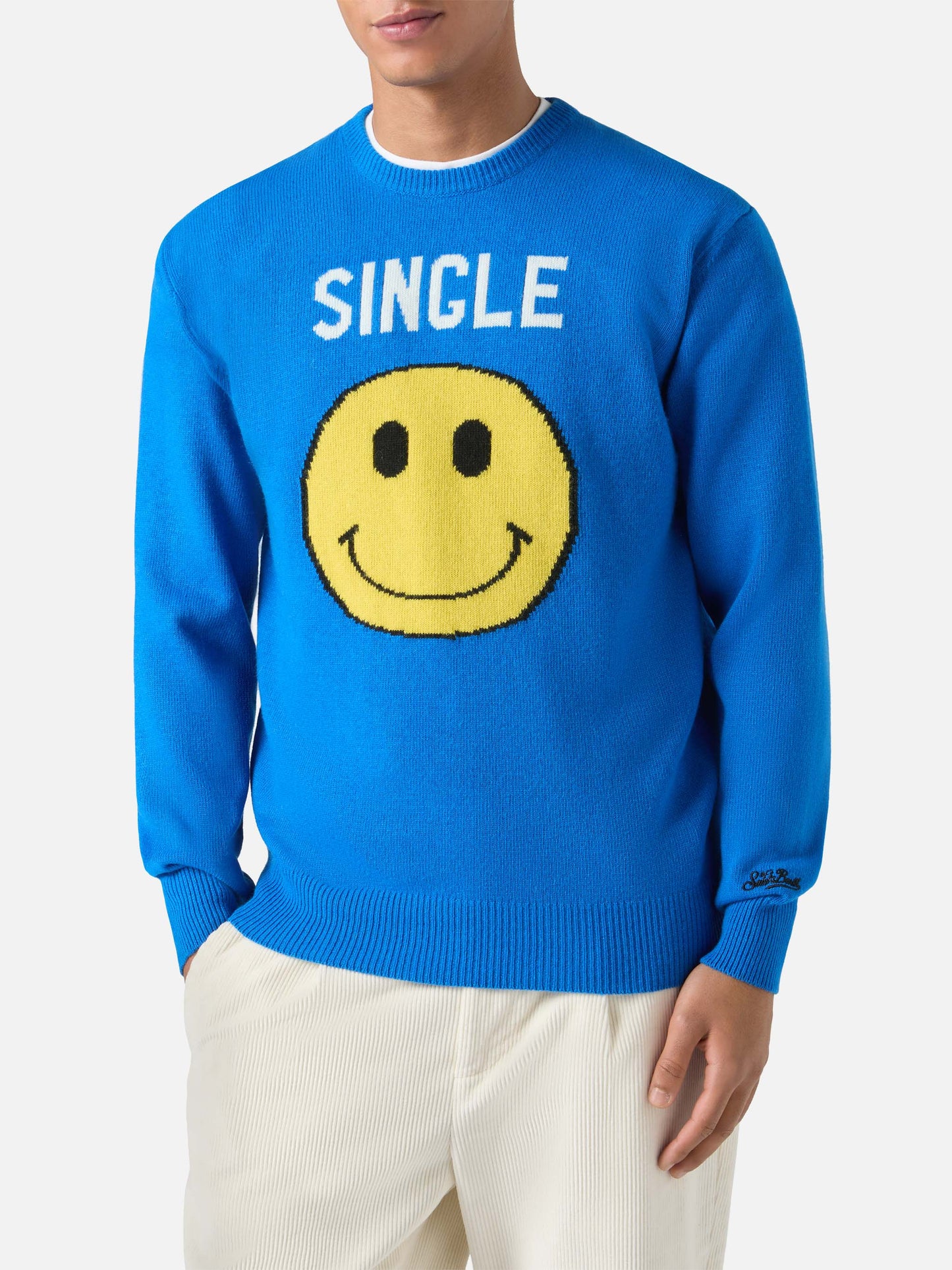 Girocollo Heron verde con jacquard Single