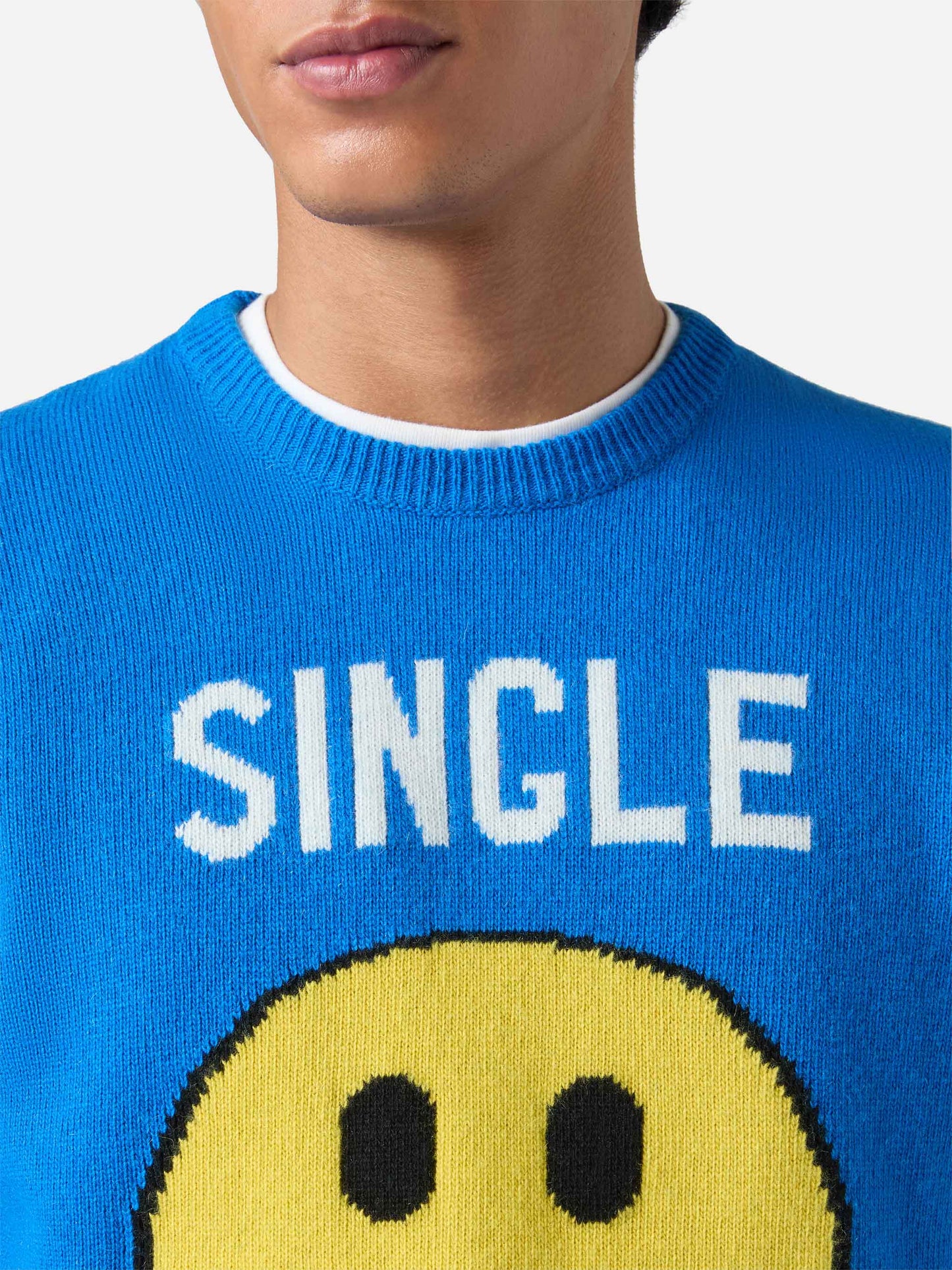 Girocollo Heron verde con jacquard Single