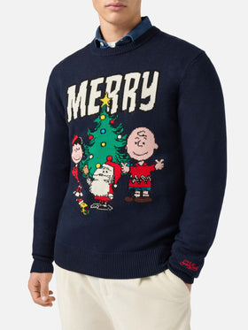 Heron crewneck with Peanuts holiday-theme jacquard | PEANUTS SPECIAL EDITION