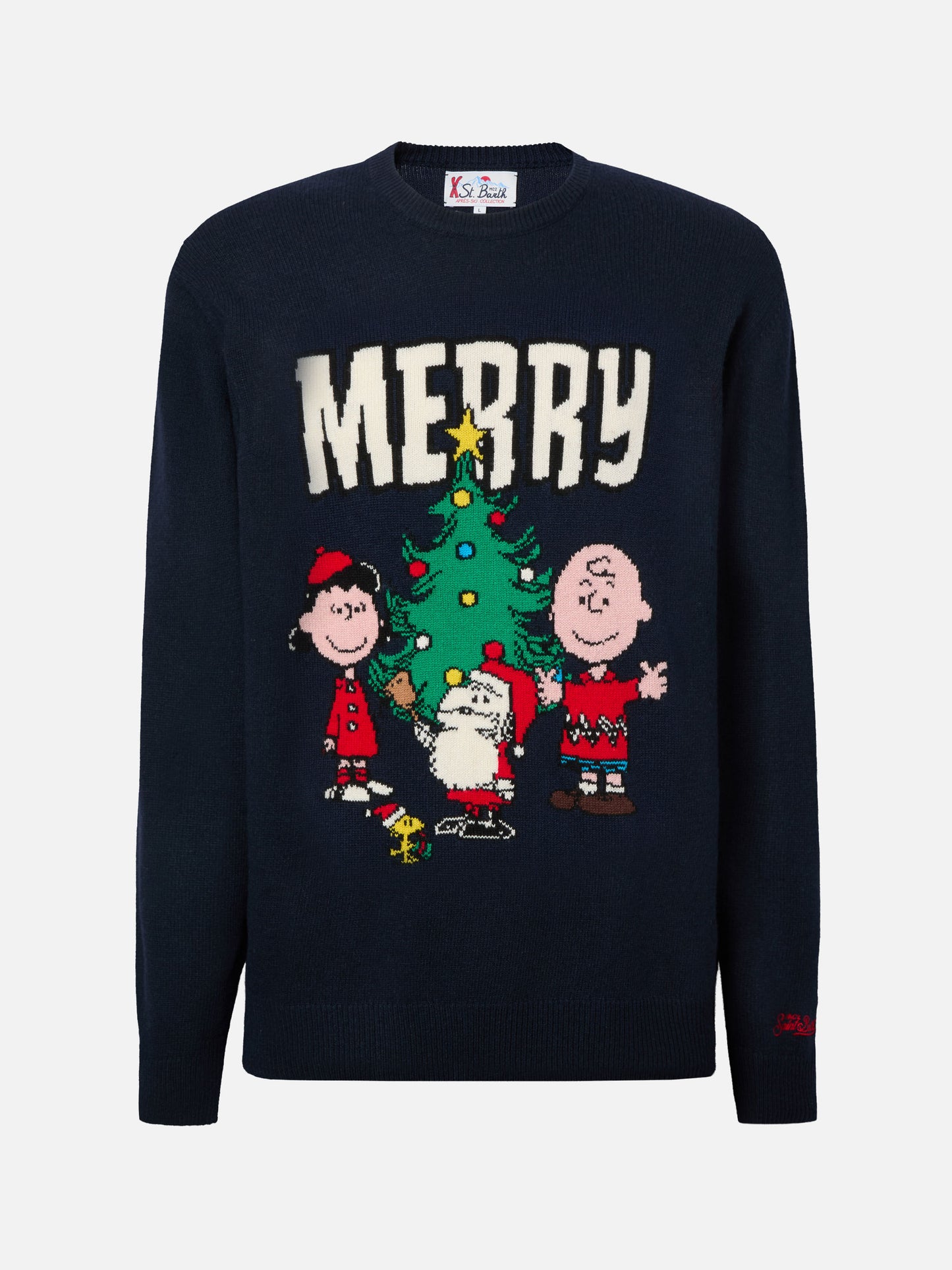 Heron crewneck with Peanuts holiday-theme jacquard | PEANUTS SPECIAL EDITION
