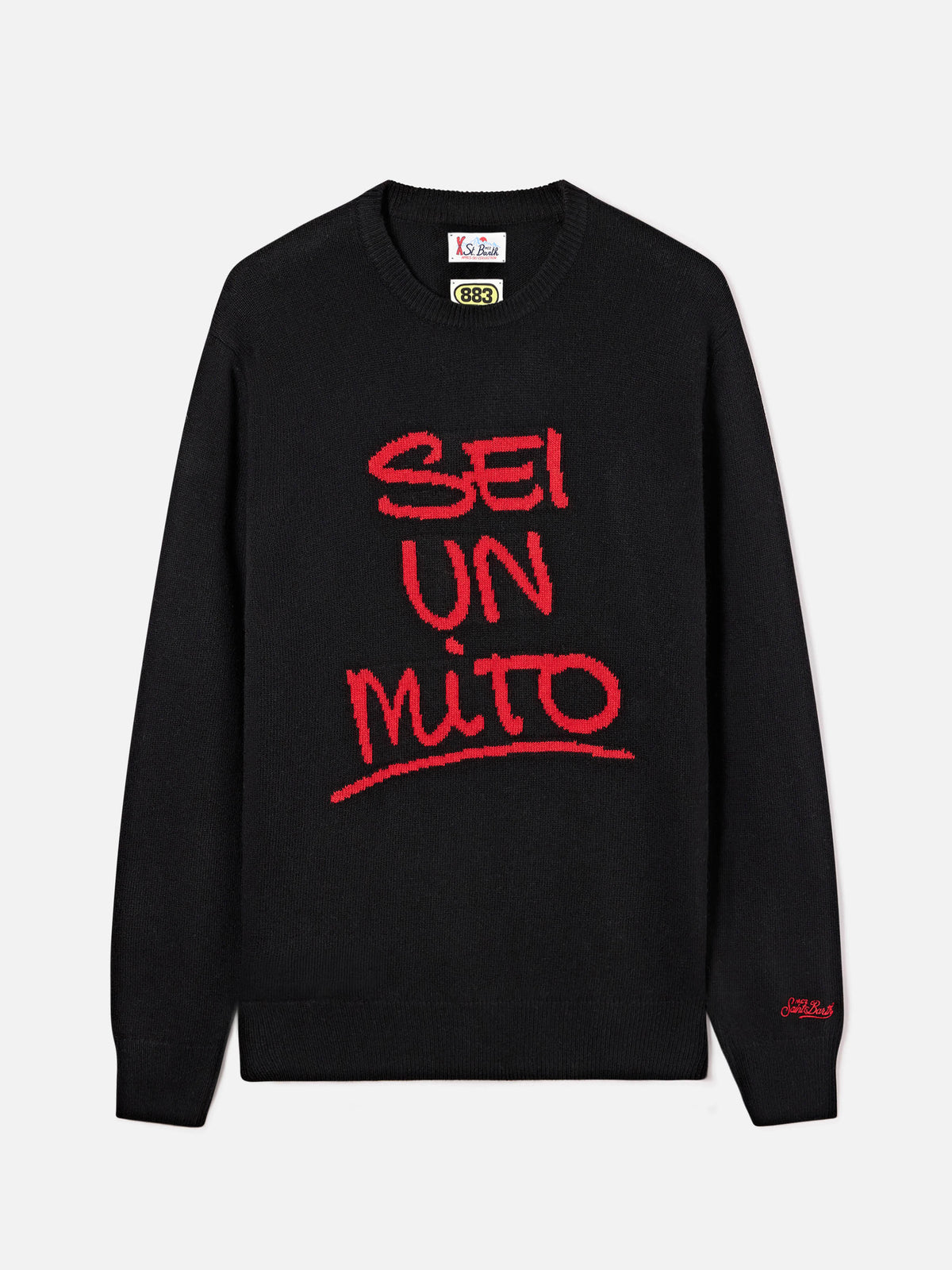 Pull en maille ras-du-cou Black Heron avec intarsia Sei Un Mito | Special edition 