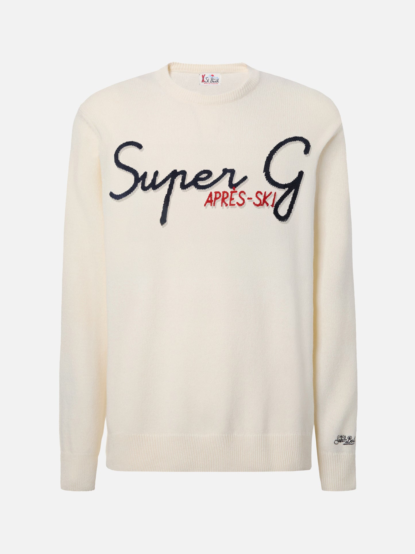 Off-white crewneck Heron with Super G embroidery | SUPER G SPECIAL EDITION