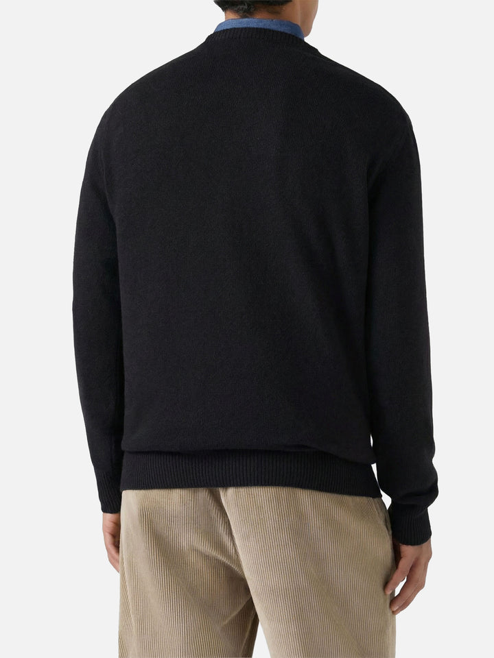 Black crewneck Heron with Tequila addicted jacquard