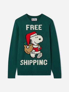 Maglione verde Heron con jacquard Snoopy | SNOOPY PEANUTS® SPECIAL EDITION