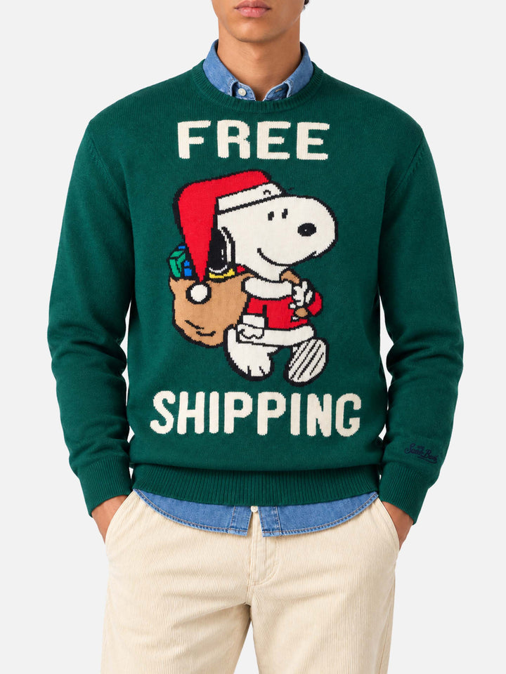 Jersey verde Heron con jacquard Snoopy | SNOOPY PEANUTS® SPECIAL EDITION 
