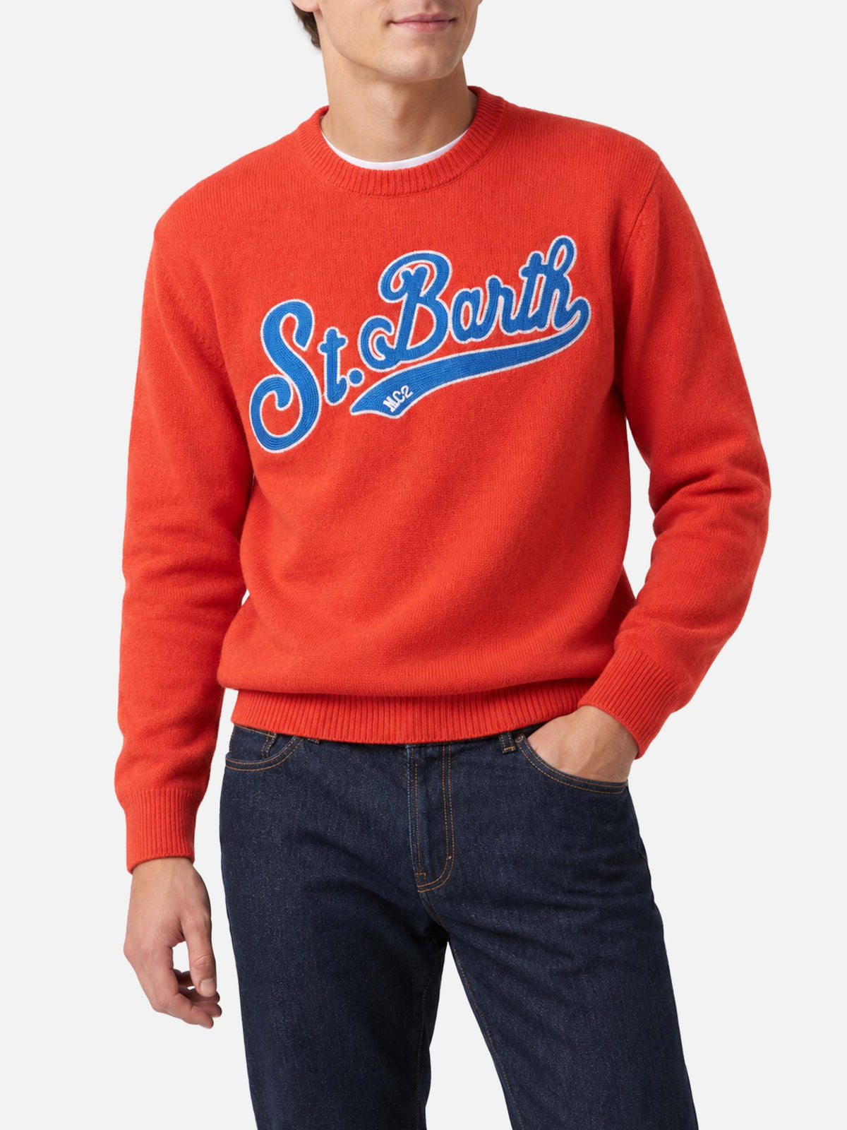Maglia Heron arancione con ricamo logo
