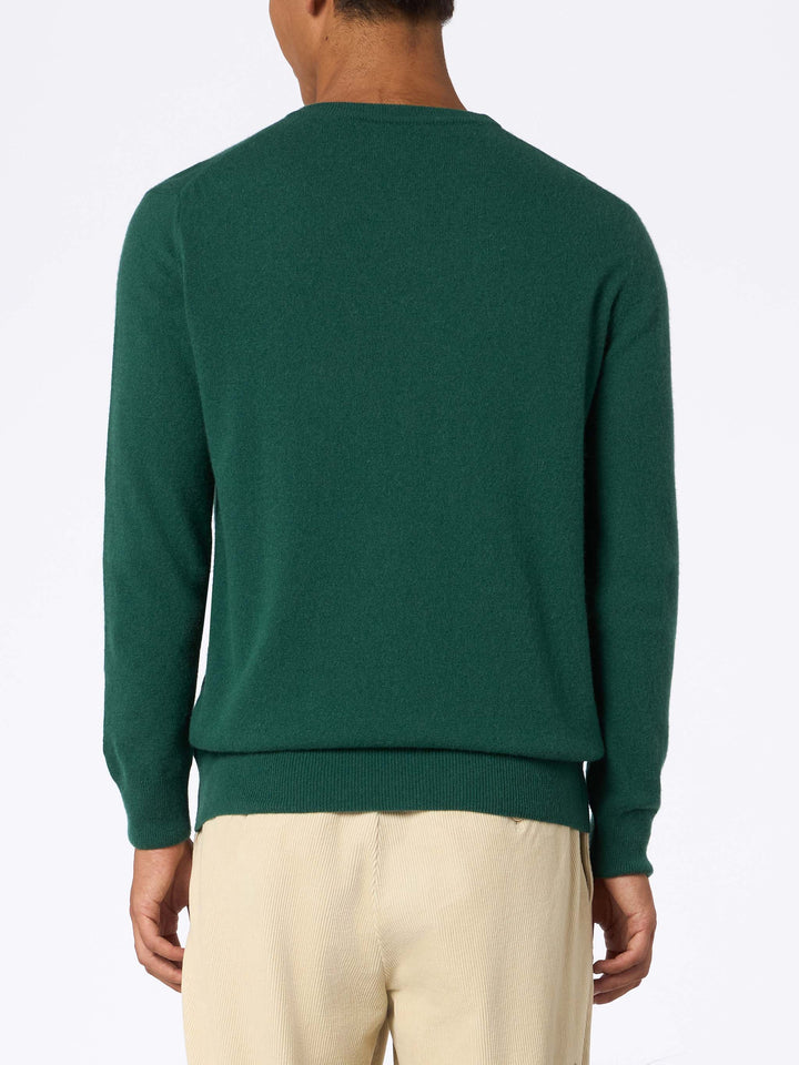 Man green sweater Heron with Vacanze di Natale logo jacquard | VACANZE DI NATALE SPECIAL EDITION - MC2 Saint Barth