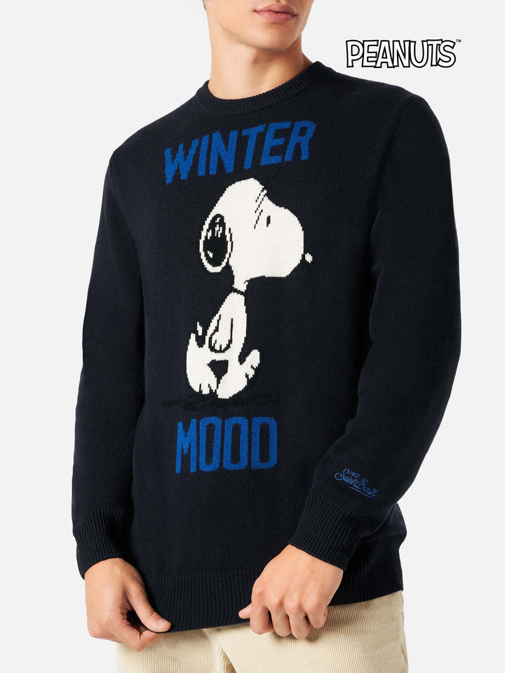 Maglione blu Heron con jacquard Winter Mood Snoopy | SNOOPY - EDIZIONE SPECIALE PEANUTS™