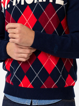 Suéter de cuello redondo Heron con jacquard argyle St. Moritz 