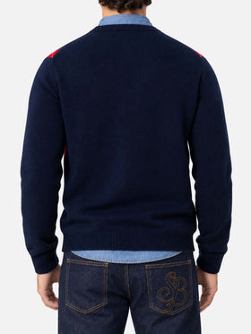 Suéter de cuello redondo Heron con jacquard argyle St. Moritz 