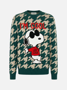 Heron P green sweater with Snoopy jacquard knit | SNOOPY – PEANUTS™ SPECIAL EDITION