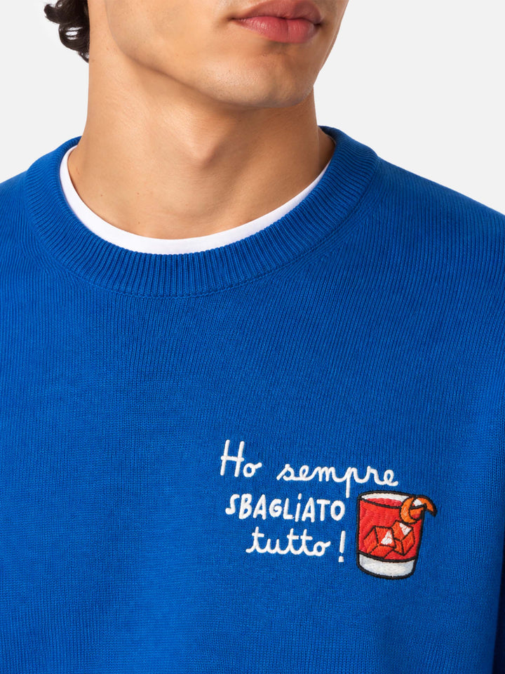 Crewneck sweater Heron with Ho sempre sbagliato tutto embroidery