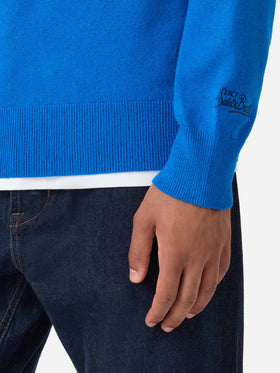 Crewneck sweater Heron with Grappino vs Bombardino embroidery