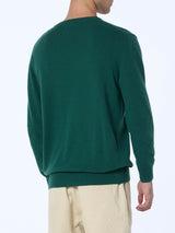 Maglione da uomo verde Heron con ricamo it's Wine o'clock