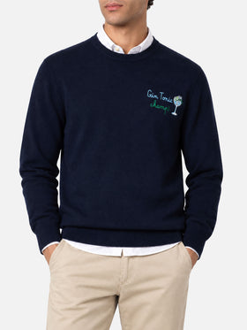 Crewneck Heron mit Cocktail-Gin-Tonic-Champ-Stickerei 