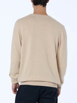 Maglione da uomo beige Heron con ricamo Out of office