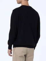 Man black sweater Heron with Single per scelta non mia embroidery