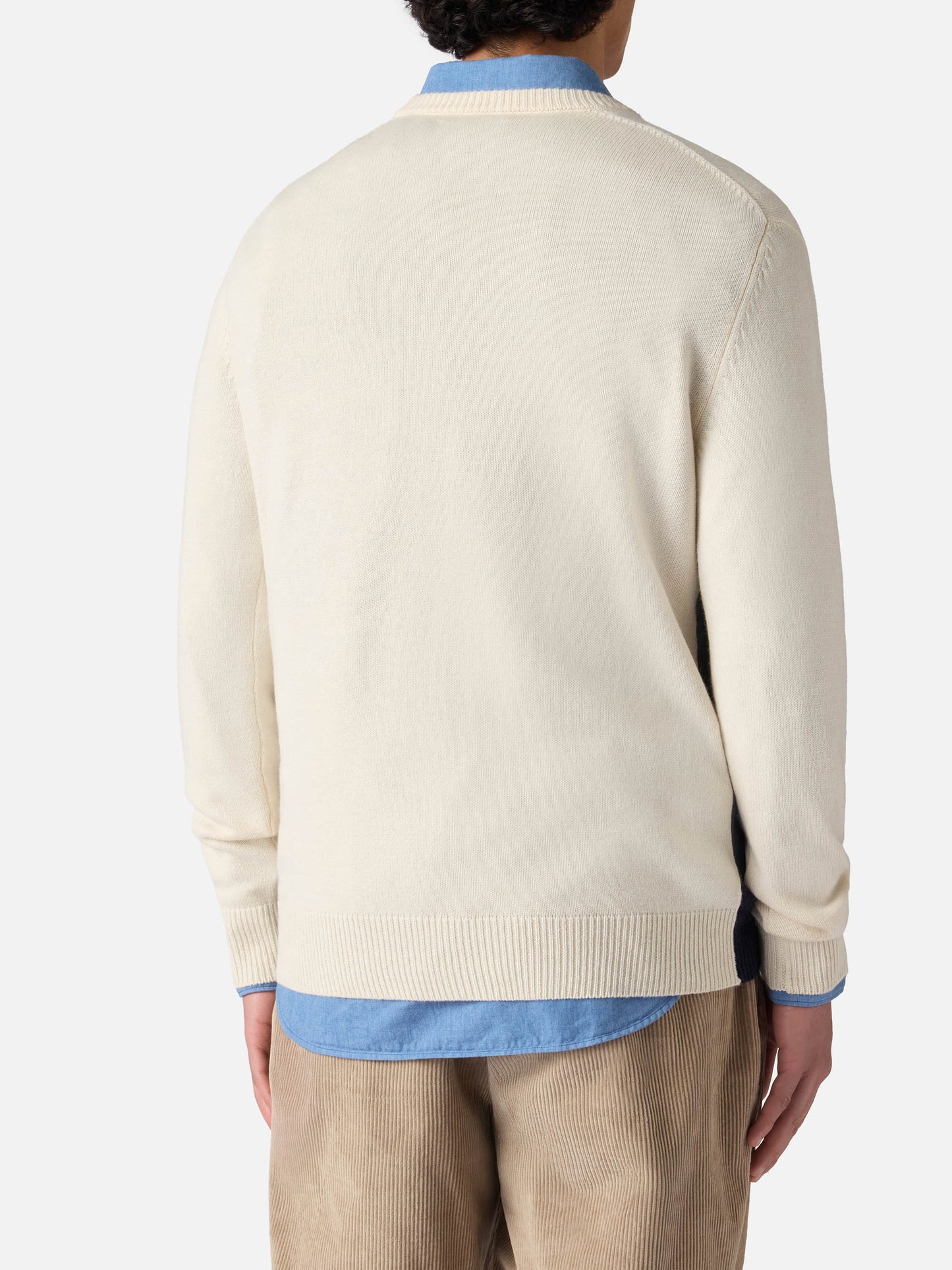 Crewneck sweater Heron with St. Moritz postcard jacquard