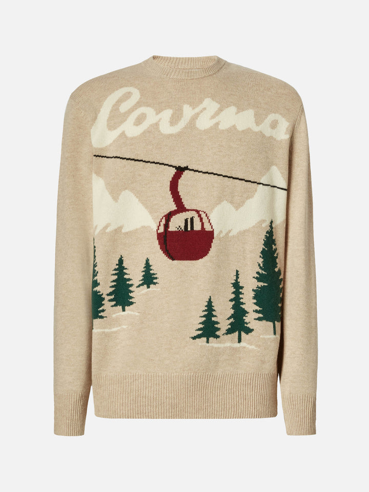 Maglione Heron con jacquard cartolina Courma