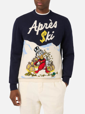 Navy blue Heron crewneck knit with Scrooge McDuck intarsia | Special edition