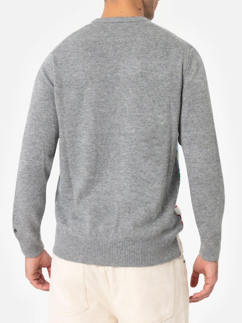 Maglione da uomo in misto cashmere Heron con jacquard verbier