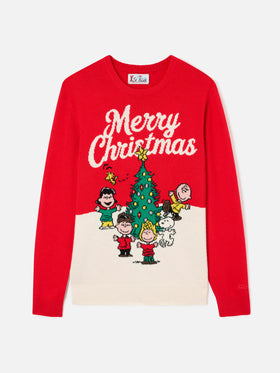 Maglia girocollo Heron rossa con intarsio Merry Christmas | Special edition