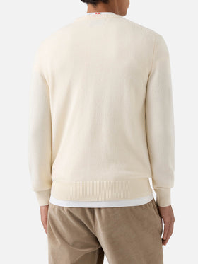 Grey Heron crewneck knit with St. Moritz intarsia | Special edition