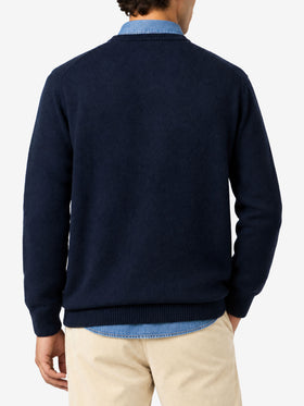 Maglione Heron blu navy con jacquard Cortina ski