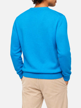 Heron crewneck sweater with Courma postcard jacquard