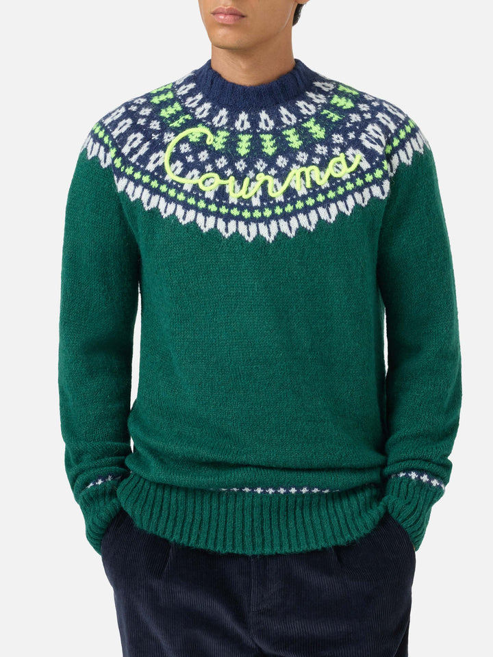 Alpaka-Pullover Heron Nordic Soft mit Fair-Isle-Jacquard und Courma-Stickerei 