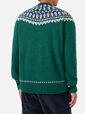 Alpaca sweater Heron Nordic Soft with fair isle jacquard and Courma embroidery