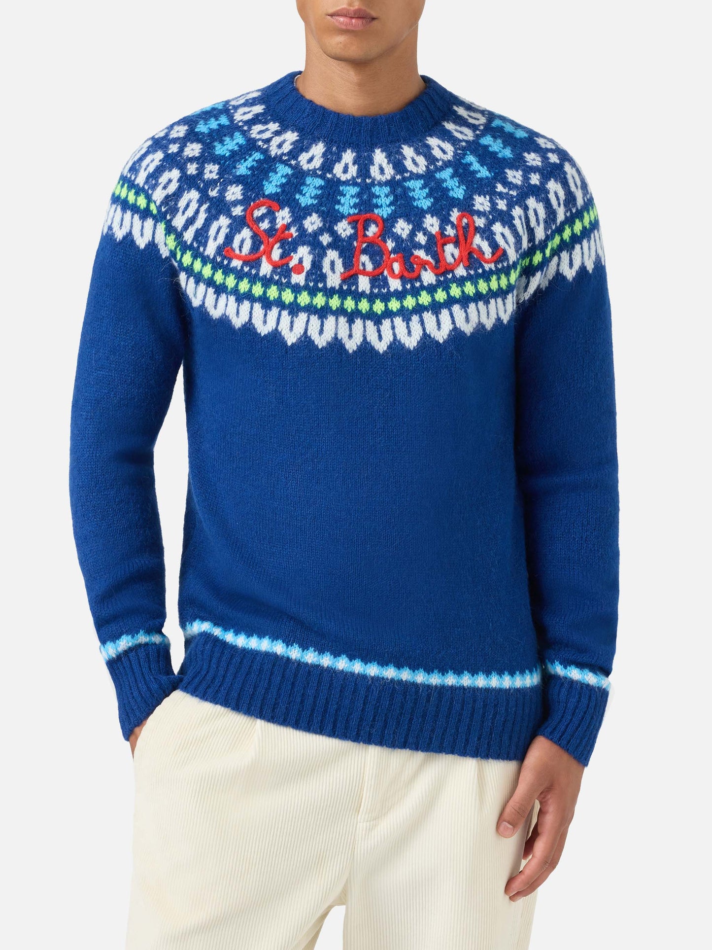 Maglione girocollo Heron con jacquard fair-isle