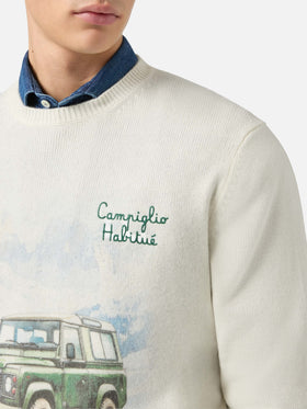 Maglione Heron Print con stampa Campiglio Road