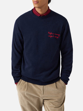 Maglione a girocollo Heron Light con ricamo Moglie in vacanza inizia la danza | YUPPIES SPECIAL EDITION