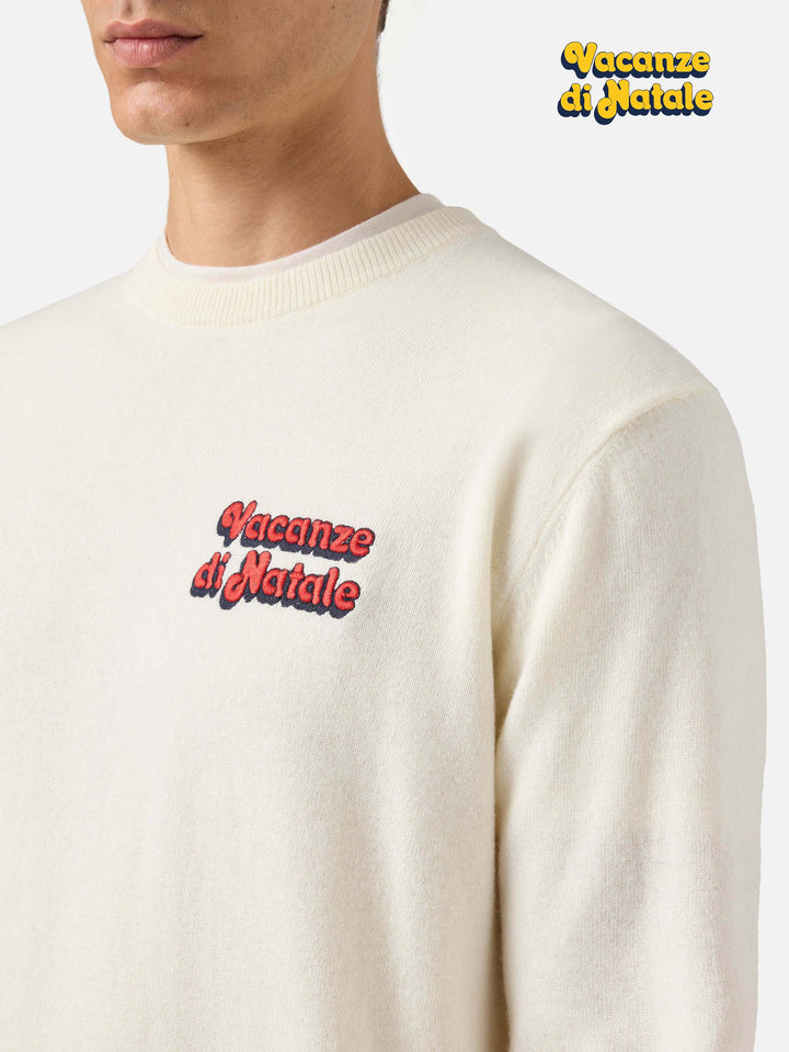 Crewneck sweater Heron Light with Vacanze di Natale embroidery | VACANZE DI NATALE SPECIAL EDITION