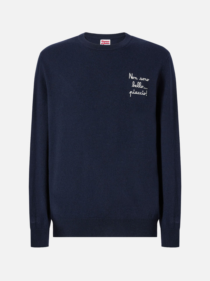 Crewneck sweater Heron Light with Non sono bello, piaccio! embroidery | VACANZE DI NATALE SPECIAL EDITION