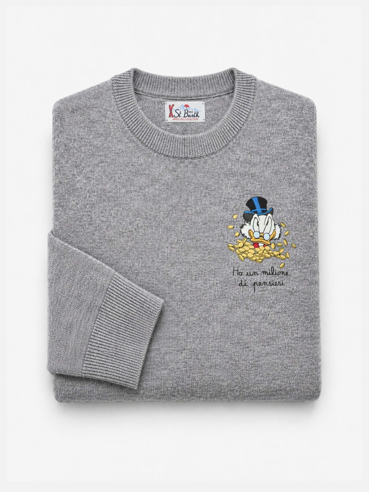 Crewneck-Pullover Heron Light mit Uncle-Scrooge-Stickerei | DISNEY SPECIAL EDITION 