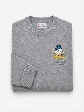 Crewneck-Pullover Heron Light mit Uncle-Scrooge-Stickerei | DISNEY SPECIAL EDITION 