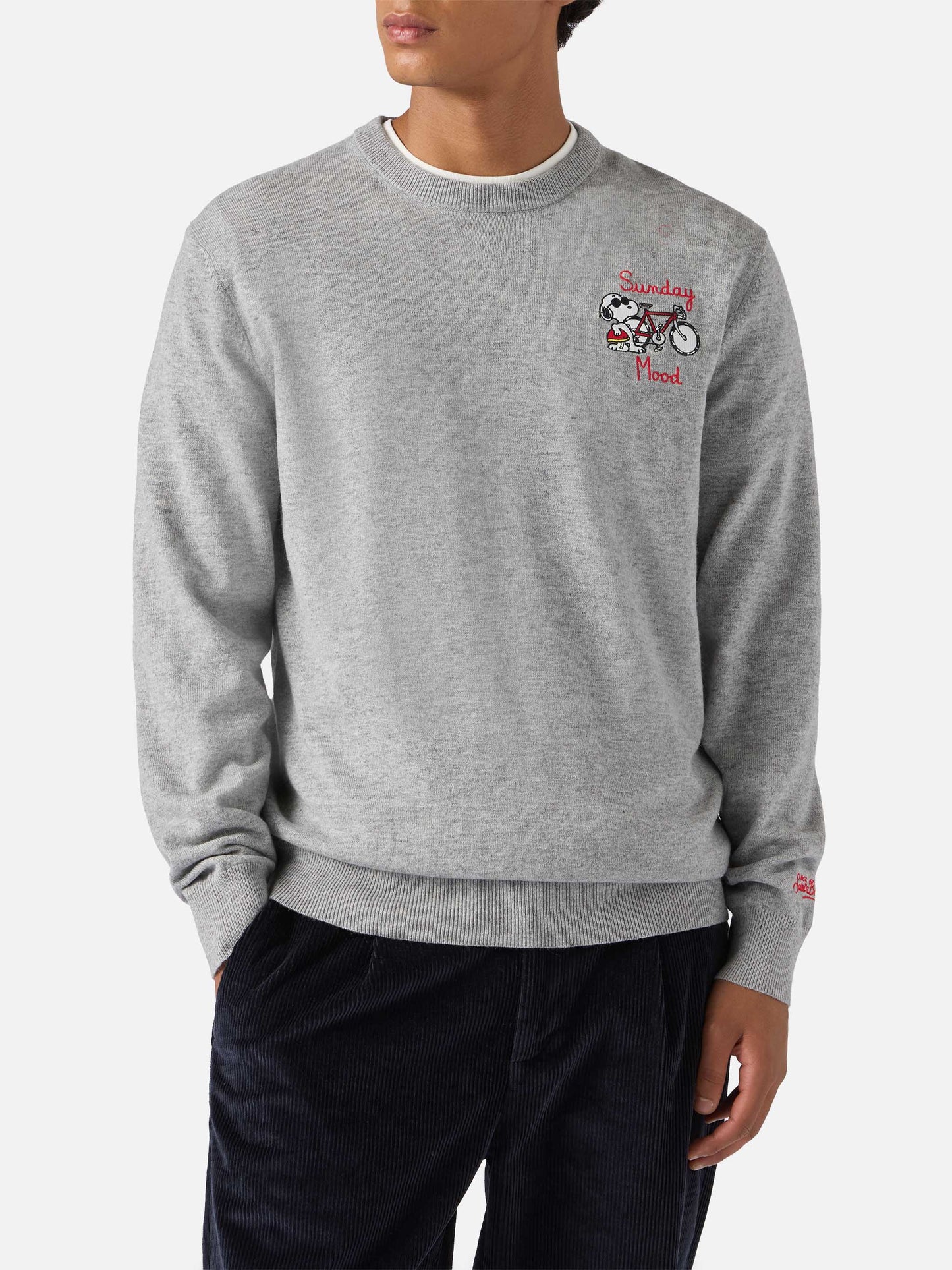 Maglione a girocollo Heron Light con ricamo Snoopy Sunday Mood | PEANUTS SPECIAL EDITION