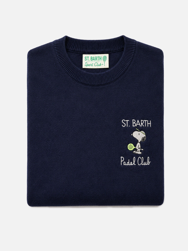 Suéter de cuello redondo Heron Light con bordado Snoopy padel club | PEANUTS SPECIAL EDITION 