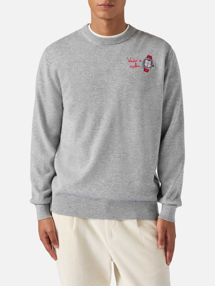 Maglione a girocollo Heron Light con ricamo Vado a ruba
