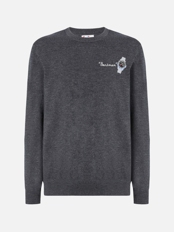 Maglione a girocollo Heron Light con ricamo Bartman