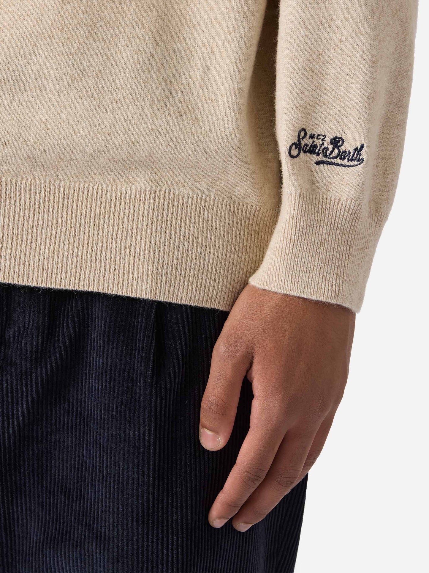 Crewneck sweater Heron Light with La cugina del tortellino, la Gnocca! embroidery | VACANZE DI NATALE SPECIAL EDITION