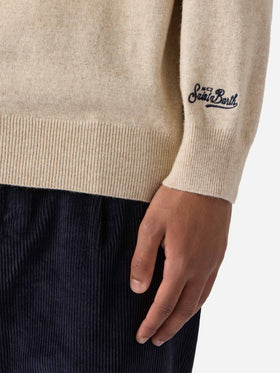 Crewneck sweater Heron Light with La cugina del tortellino, la Gnocca! embroidery | VACANZE DI NATALE SPECIAL EDITION