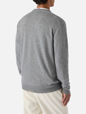 Crewneck sweater Heron Light with Mi me faccio i cassi miei! embroidery | VACANZE DI NATALE SPECIAL EDITION