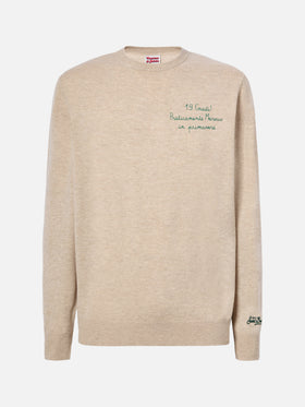 Maglione a girocollo Heron Light con ricamo 19 gradi. Praticamente Marocco in primavera! | YUPPIES SPECIAL EDITION