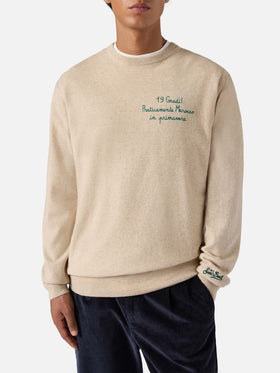Maglione a girocollo Heron Light con ricamo 19 gradi. Praticamente Marocco in primavera! | YUPPIES SPECIAL EDITION