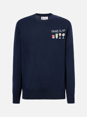 Crewneck sweater Heron Light with Grand Slam embroidery