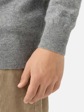 Heron Light sweater in grey 100% CASHMERE with St. Moritz intarsia | ST. MORITZ TOP OF THE WORLD