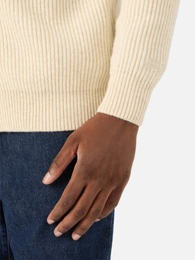 Cardigan Herrison beige in lana a costine